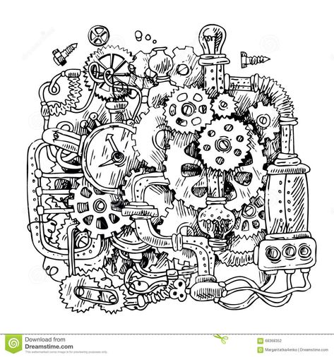 Sketch steampunk mechanism stock vector. Image of metal - 68368352 Steampunk Art Drawing, Gear Drawing, Steampunk Drawing, Punk Illustration, Steampunk Illustration, Steampunk Artwork, Pyrography Patterns, Mechanical Art, Dark Artwork