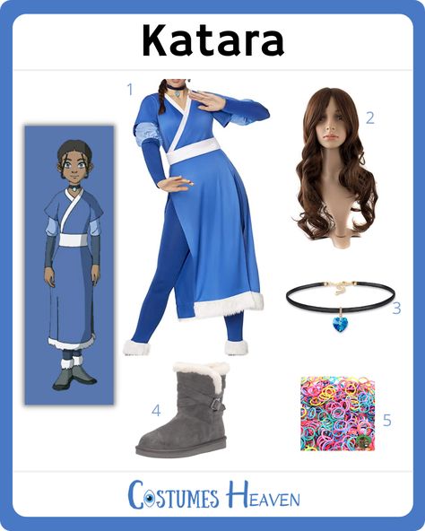 A Katara costume is a natural choice for lovers of the animated series, Avatar: The Last Airbender. Follow our guide to dress like this powerful water bender easily. #katara #AvatarTheWayOfWater #cosplay #halloweencostume #costumesheaven #costume Avatar Water Bender Outfit, Katara Cosplay Diy, Avatar Costumes The Last Airbender, Katara Costume Diy, Katara Halloween Costume, Water Bender Outfit, Avatar The Last Airbender Costumes, Katara Outfit, Ten Faire