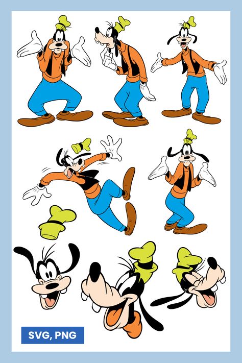 Goofy SVG and PNG files for Cricut Goofy Drawing Disney, Goofy Tattoos Ideas, Goofy Shoes, Disney Characters Goofy, Goofy Cartoon, Disney Svgs, Disney Mickey Mouse Clubhouse, Disney Clipart, Mouse Tattoos