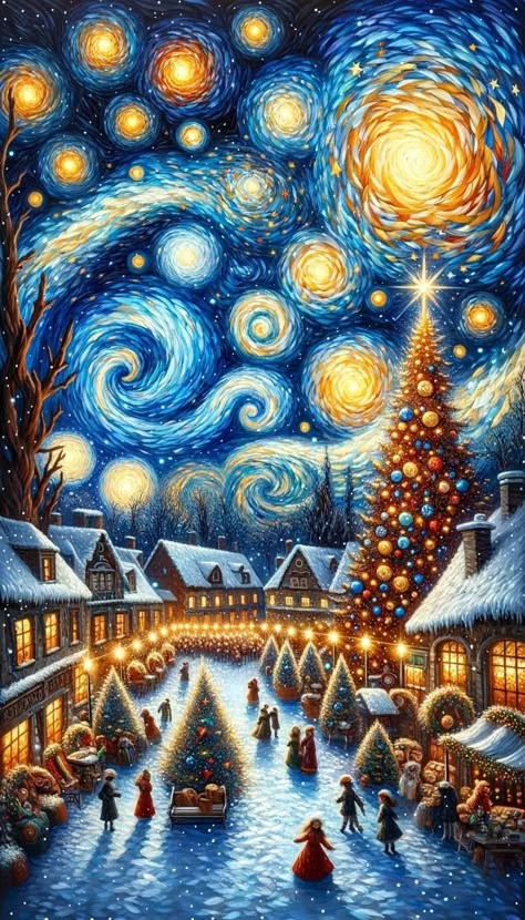 Van Gogh Christmas, Starry Night Christmas, Apple Watch Background, Starry Night Wallpaper, Watch Background, Starry Night Art, Liturgical Year, Dark Red Wallpaper, New Year Illustration