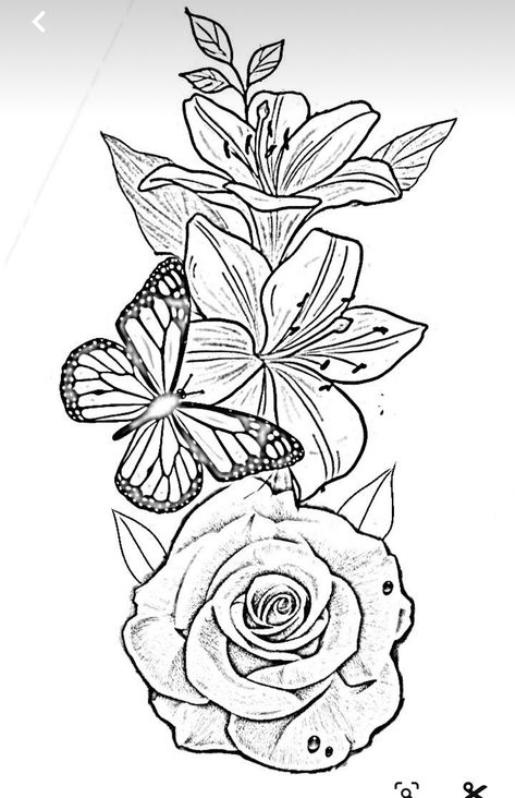 Spring Colouring, Rose Tattoo Stencil, Realistic Flower Tattoo, Butterfly Tattoos Images, Rose And Butterfly Tattoo, Butterfly With Flowers Tattoo, Butterfly Tattoo Stencil, Drawing Wood, Cute Tattoos On Wrist