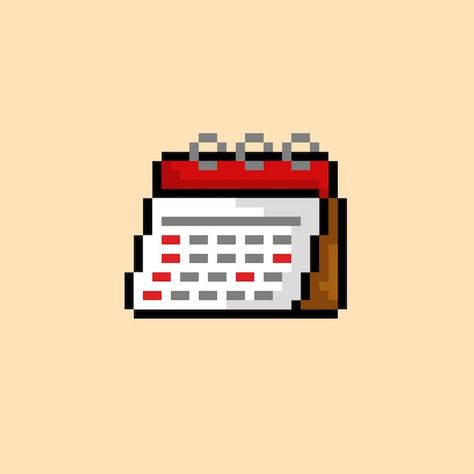 Calendar Pixel Icon, Pixel Art Study, Home Pixel Art, Notion Png, Calendar Emoji, Stream Wallpaper, Pixelated Icons, Pixel Art Icon, Ios Calendar