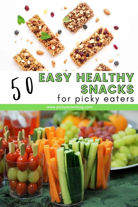 Discover 50 Easy Healthy Snacks for Picky Eaters! These simple and nutritious options are designed to please even the fussiest of eaters. From crunchy veggies with tasty dips to fruit-based treats and clever combinations, these snacks are perfect for satisfying cravings and maintaining a healthy diet. Healthy Snacks For Fussy Eaters, Snacks Picky Eaters, Easy Delicious Snacks, Healthy Snacks For Picky Eaters, Snacks For Picky Eaters, Healthy Snacks For Toddlers, Snacks For Toddlers, Easy Healthy Snacks, Healthy Vegetarian Breakfast