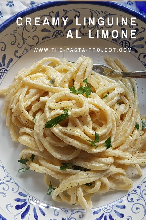 Creamy Linguine Pasta al Limone from Campania – The Pasta Project Healthy Linguine Recipes, Creamy Linguine, Italian Pasta Recipes Authentic, Lemon Pasta Recipes, Best Pasta Dishes, Favorite Pasta Recipes, Pasta Noodle Recipe, Linguine Pasta, Food Blogging