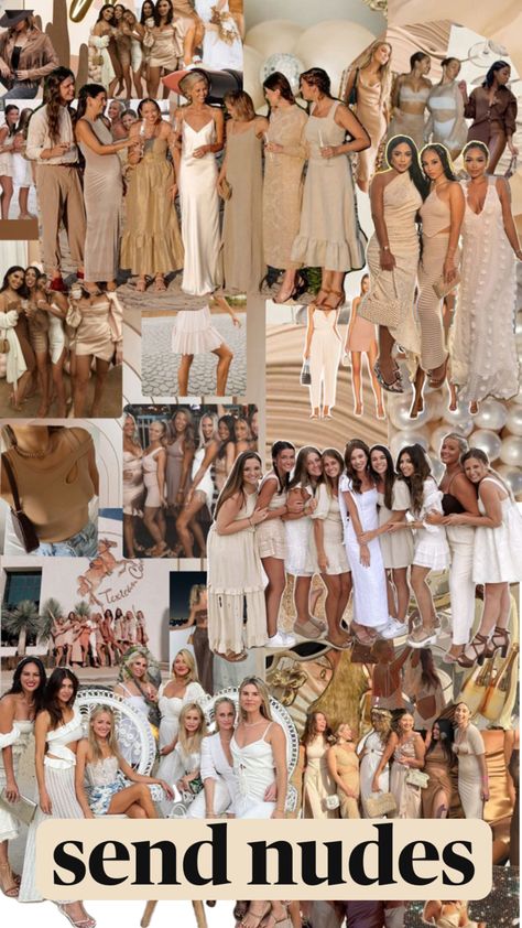 Bach Bash, Neutral Dresses, Bridal Bachelorette Party, Baby Shower Brunch, Brunch Ideas, Bach Party, Bridal Brunch, Brunch Outfit, Beach Dress