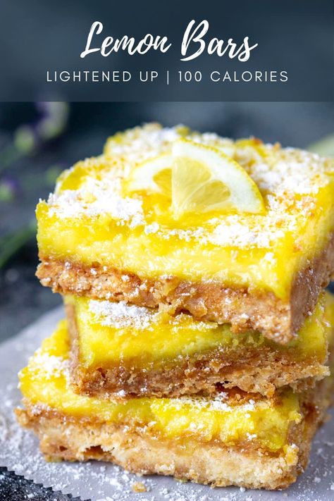 Lemon Desserts Healthy, Weight Watchers Lemon Bars, Dessert Recipes Healthy, Low Cal Dessert, Lemon Dessert, Lemon Bars Recipe, Buttery Shortbread, Lemon Dessert Recipes, Lemon Flavor