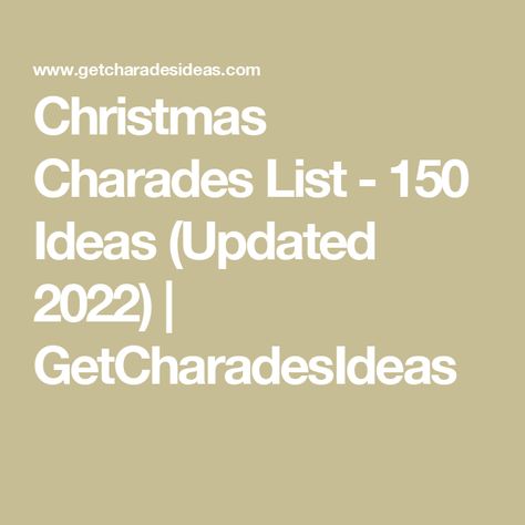 Christmas Charades List - 150 Ideas (Updated 2022) | GetCharadesIdeas Christmas Charades Ideas, Holiday Charades For Adults, Charade Ideas Funny, Charades List, Charades For Adults, Holiday Charades, Charades Ideas, Charades Words, Word Generator