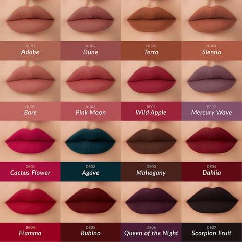 Pretty Lipstick Colors, Kaleidos Makeup, Lipstick Guide, Perfect Lip Color, Powder Texture, Matte Lip Gloss, Perfect Lips, How To Line Lips, Lipstick Makeup