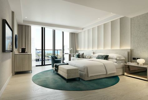 $35 million rebrand of Surfers Paradise Marriott into the JW Marriott Resort Bedroom, Mediterranean Hotel, Beach Hotel Room, Light Rail Station, Poolside Dining, Paradise Hotel, Marriott Resorts, Beach Interior, Marriott Hotel