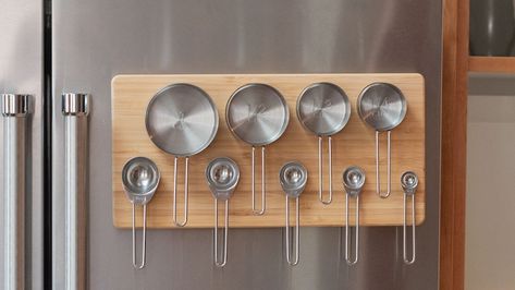 Snapboard: Magnetically Managed Measuring by Gavin Lewis — Kickstarter Gavin Lewis, Measuring Cup Organization, Cup Organization, Measuring Cups And Spoons, Measuring Cup, Measuring Cups, Spoons, High Quality