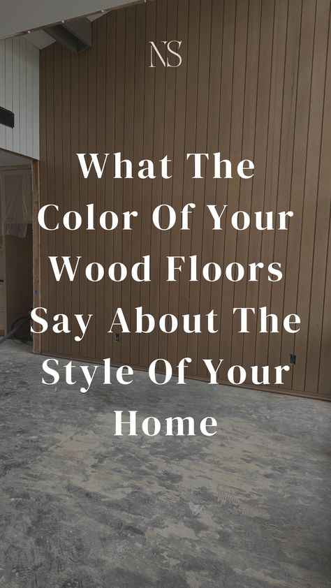 How to mix or match wood floor colors in your home. How to pick a wood floor color when you have wood walls. Tips for mixing wood tones. Vertical wood plank wall. Medium wood tone walls. Interior design tips by Nadine Stay #woodplanks #woodwalls #mixingwood #woodtones Tile Next To Dark Wood Floor, How To Pick Wood Flooring Color, How To Choose Wood Floor Color, Wood Floor Colors 2024, Mid Tone Wood Floors, Medium Tone Wood Floors, How To Mix Wood Tones In A Room, Wood Tones That Go Together, Wood Flooring Colors