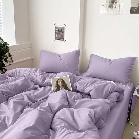 Amazon.com: Lavender Comforter Queen Size, 3 Piece Soft Light Purple Modern Bedding Set & Collections, Lightweight All Season Microfiber Down Alternative Bed Comforter with 2 Pillow Shams for Women Girls Teens : Home & Kitchen Light Purple Comforter, Lavender Comforter, Modern Bedding Set, Purple Bedspread, Full Size Comforter Sets, Purple Comforter, Pastel Bedding, Full Size Comforter