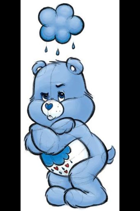 Grumpy Bear. AKA my grandson some days! Care Bears Halloween Costume, Grumpy Care Bear, Care Bear Tattoos, Bear Sketch, Care Bears Vintage, Care Bear Party, Care Bear Birthday, Grumpy Bear, Petit Tattoo