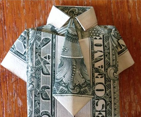 Origami Easy Step By Step, Origami Shirt, Folding Money, Origami Star Box, Origami Step By Step, Dollar Origami, Dollar Bill Origami, Origami For Beginners, Origami Love