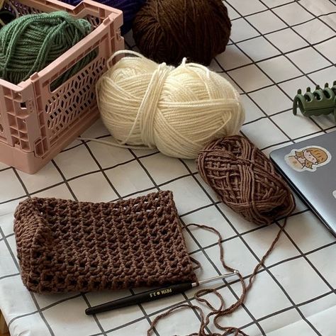 Crochet Process Aesthetic, Crochet Vibes Aesthetic, Crochet Hobby Aesthetic, Knitting Projects Aesthetic, Crochet Business Aesthetic, Crochet Core Aesthetic, Crocheting Aesthetic, Yarn Aesthetic, Yarn Diy Projects