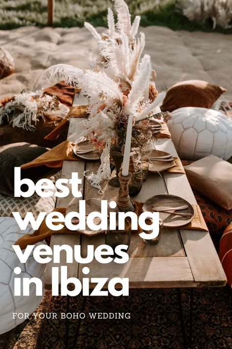 Best wedding venues in Ibiza Ibiza Wedding Decoration, Boho Wedding Venues, Ibiza Wedding Venues, Abroad Wedding, Dream Wedding Locations, Rural Wedding, Champagne Brunch, Ibiza Wedding, Wedding Venue Inspiration