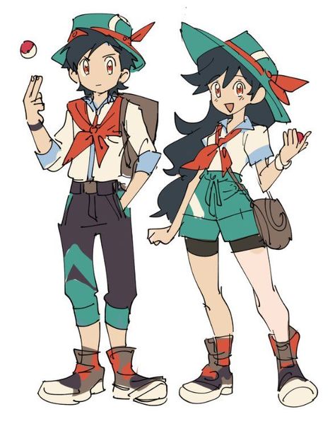 https://twitter.com/rev_bmp Pokemon Trainer Outfits, Pokemon Rpg, Pokemon Game Characters, Pokemon Clothes, Oc Pokemon, Pokemon Oc, Pokemon Comics, Pokemon Teams, Pokemon Drawings