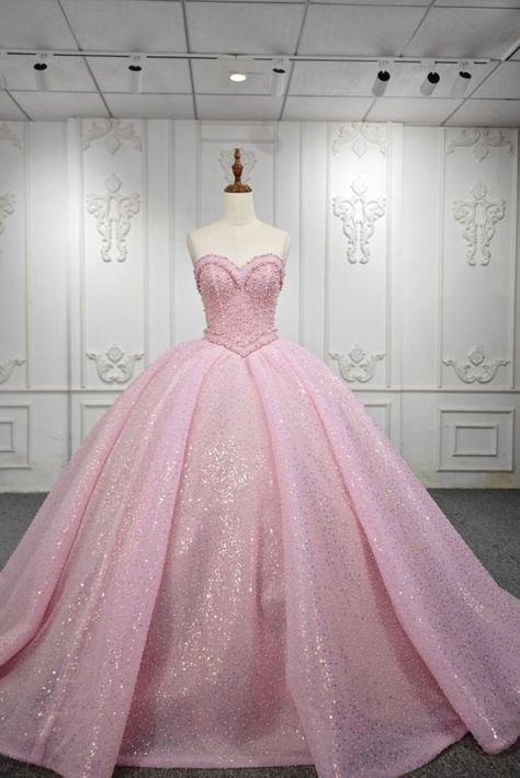 pink sparkly wedding dress Sparkly Wedding Dress Ball Gown, Pink Quinceanera Dresses, Sparkly Wedding Gowns, Sparkly Ball Gown, Corset Ball Gowns, Pink Quinceanera, Wedding Dress Ball Gown, Sparkly Gown, Sparkly Wedding Dress