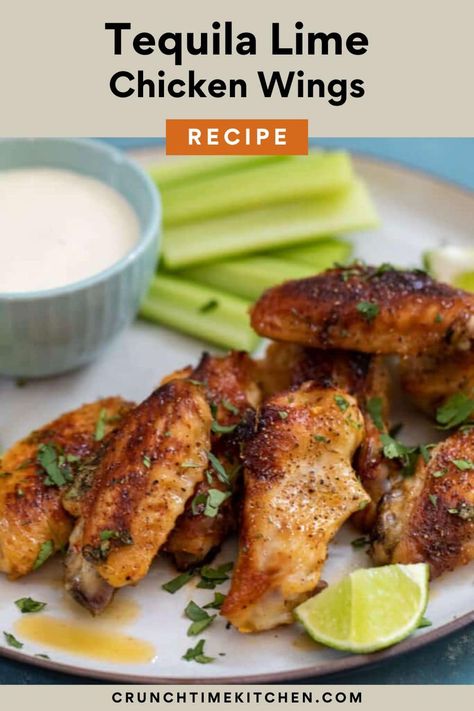 These Tequila Lime Chicken Wings are juicy, crispy, and coated in a sweet Tequila Lime Glaze. Baked, Grilled, Air-fried options included! #chickenwings #gameday #appetizers #tequilalime Easy Wings Recipe, Tequila Lime Chicken Wings, Lime Chicken Wings, Gameday Appetizers, Tequila Lime Chicken, Best Chicken Wing Recipe, Lime Glaze, Grilled Wings, Chicken Wings Recipe