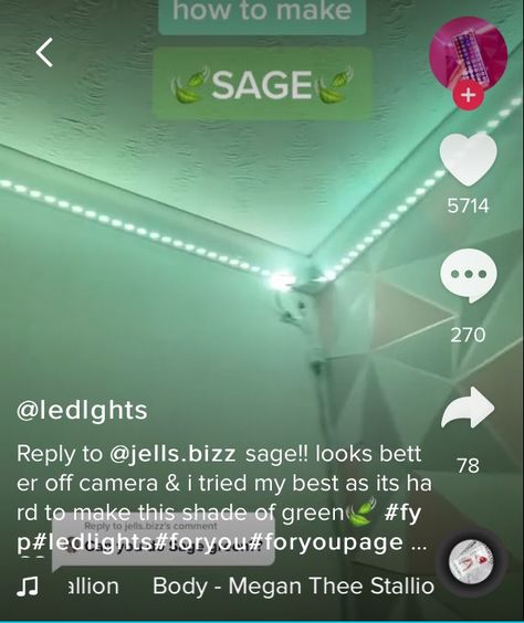 How To Make Sage Green Led Lights, Sage Green Led Lights, Room Ideas Led Lights, How To Make Yellow, Led Room Lighting, Tiktok Room, Led Room, Teens Room, Lighting Diy