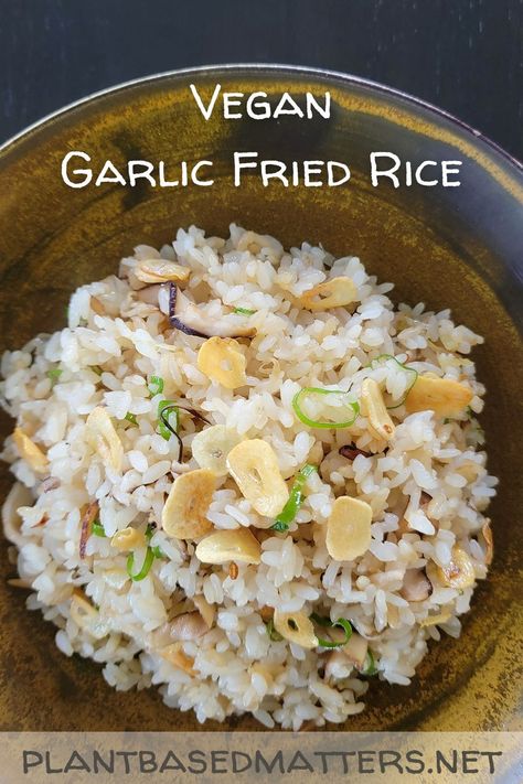 VEGAN GARLIC FRIED RICE
[母の味ヴィーガンガーリックライス] Vegan Garlic Fried Rice, Asian Rice Dishes, Nostalgia Food, Make Fried Rice, High Carb Vegan, Vegan Fried Rice, Garlic Chips, Garlic Fried Rice, Homemade Chinese Food