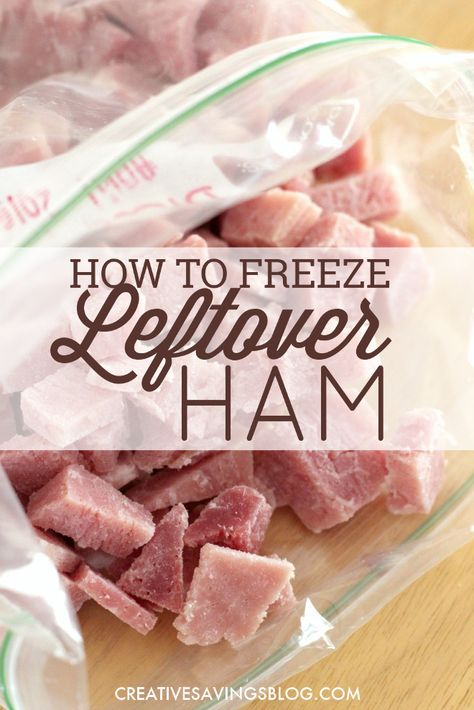 Have a ton of ham leftover from Easter dinner? Don't let let that expensive meat go to waste. Here's how to dice and freeze leftover ham so you always have it available for casseroles, soups, and more! Recipes To Freeze, Ham Dishes, Holiday Leftovers, Leftover Ham Recipes, Leftover Ham, Freezer Cooking, Ham Recipes, Leftovers Recipes, Easter Dinner