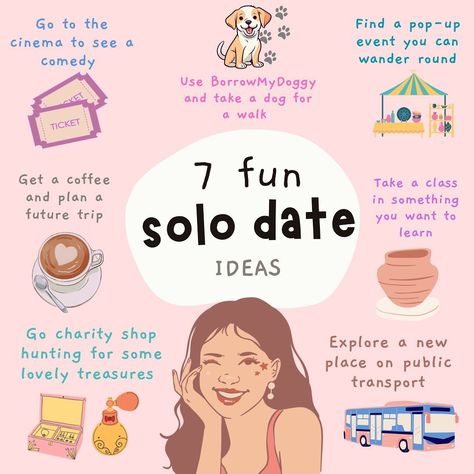 #WomenSelfCare #SelfLoveWomen #SelfCareSunday #WellnessWomen #SelfCareRoutine #MentalHealthWomen #Mindfulness #RelaxationWomen #HealthyHabits #SelfCareTips #SelfCareMatters #SelfCareIsNotSelfish #SelfCareGoals #SelfCareInspiration #BodyPositivity Learn Pottery, Solo Date Ideas, Solo Date, Go To The Cinema, Practicing Self Love, Productive Things To Do, Self Care Bullet Journal, Get My Life Together, Date Ideas