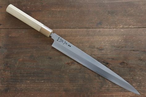 In this article, I take a look at some of the best yanagiba knives on the market today. I’ll cover: Let’s get started! What is a yanagiba knife used for? A yanagiba (柳刃) is the most popular type of sashimi knife in Japan. The term “yanagiba” translates to “willow tree blade”, and is in reference… Read More »The Best Yanagiba Knife: 4 Recommendations Sashimi Knife, Sushi Knife, Japanese Knives, Japanese Kitchen Knives, Japanese Knife, The Chef, Willow Tree, Buying Guide, Swords