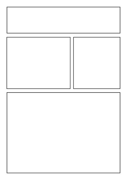 Modèle A4 Simple D'une Mise En Page De S... | Premium Vector #Freepik #vector #storyboard #concept #comic-book #manga Manga Story Board, Manga Strip Template, Comic Setup, Comic Panels Layout, Page Manga, Simple Comic, Comic Strip Template, Comics Strip, Comic Template