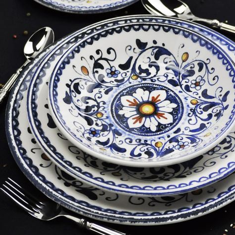 Taormina Sicily, San Rocco, Ceramic Dinnerware Set, Italian Dining, Deep Plate, Fine Ceramic, Ceramic Dinnerware, Sweet Delights, Tuscan Style