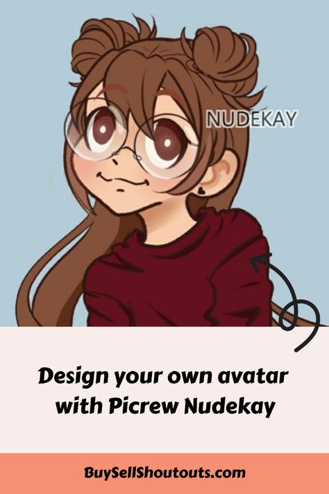 Cartoon avatar of a girl with glasses and brown hair, promoting "Design your own avatar with Picrew Nudekay". How To Make Your Own Character, Avatar Making, Social Media Icons Free, Make Your Own Character, Own Character, Make Avatar, Instagram Emoji, Social Media Resources, Picture Editor