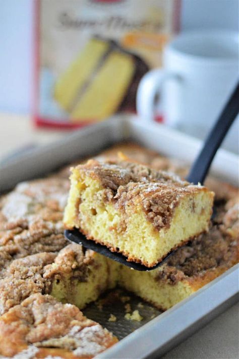 Coffee Cake With Yellow Cake, Leftover Eggnog, Cake Mix Coffee Cake, Yellow Cake Mix Recipes, Gluten Free Coffee Cake, Cinnamon Streusel Coffee Cake, Cake Mix Muffins, Gluten Free Coffee, Boxed Cake Mixes Recipes