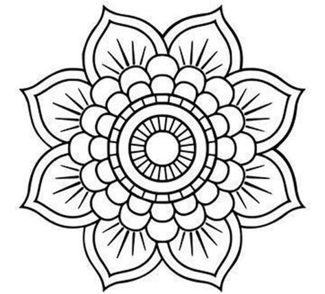 Easy Traceable Drawings, Easy Mandala Drawing Simple, Amazon Coloring Books, Mdf Design, Paisley Doodle, Simple Flower Drawing, Easy Flower Drawings, Flower Pattern Drawing, Easy Mandala Drawing