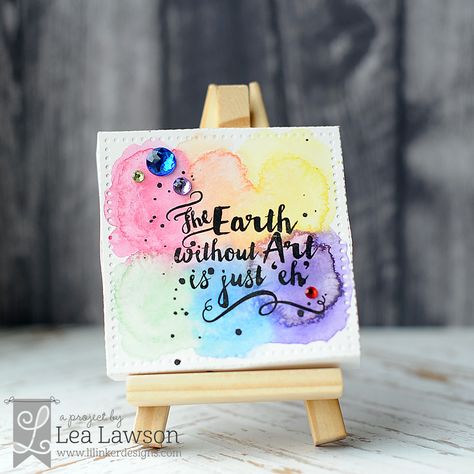 Lil' Inker Designs-Mini Canvas Die,  Mini Easel Canvas Easel, Small Canvas Paintings, Canvas Painting Ideas, Small Canvas Art, Simple Acrylic Paintings, Book Art Diy, Diy Canvas Art Painting, Beginner Painting, Small Canvas