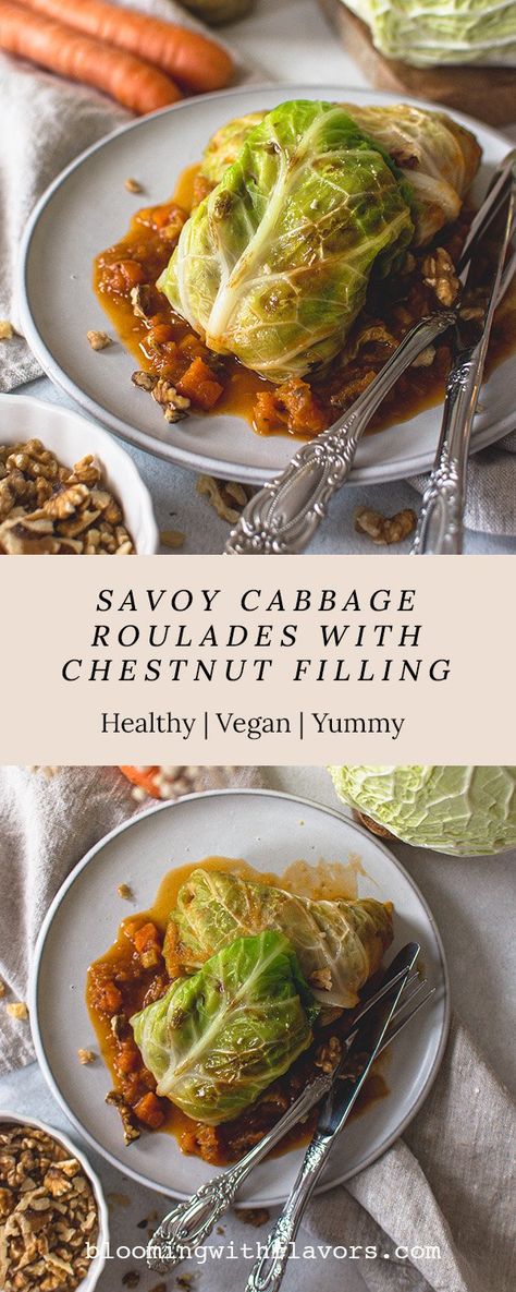 cabbage roulades Cabbage Recipes Vegan, Savoy Cabbage Recipes, Vegan Entree Recipes, Vegan Entree, Winter Dishes, Savoy Cabbage, Vegan Comfort Food, Finger Food Appetizers, Cabbage Recipes