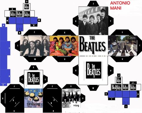 cubeecraft - the beatles by luisantonio2599 on DeviantArt Beatles Diy, Beatles Crafts, Paul Mccartney John Lennon, Beatles Birthday, Beatles Party, Paper Cube, Beatles Paul Mccartney, 64th Birthday, Piñata Ideas