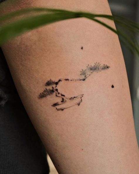 Bonzi Trees Tattoo, Japanese Tree Tattoo, Juniper Tattoo, Small Tree Tattoo, Bonsai Tree Tattoo, Japanese Juniper, Japan Tattoos, Bonsai Tattoo, Small Japanese Tattoo