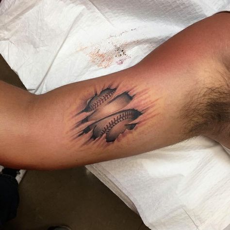 Baseball Inspired Tattoos, Sports Sleeve Tattoo, Baseball Bat Tattoo Ideas, Sports Tattoos Women, Small Baseball Tattoo, Softball Tattoos For Women, Baseball Tattoos For Men, Baseball Tattoo For Men, Baseball Tattoo Ideas For Women