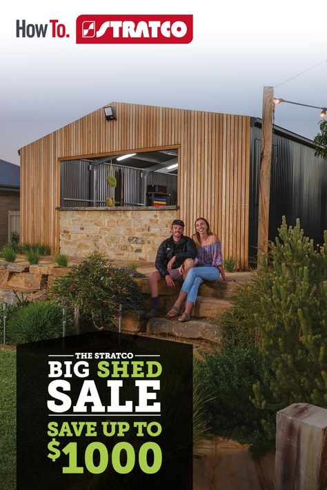 Save up to $1,000 with The Stratco Big Shed Sale! Stratco Sheds, Big Shed, Shop Garage Doors, Small Lockers, Big Sheds, Industrial Sheds, Farm Shed, Big Four, Small Tub