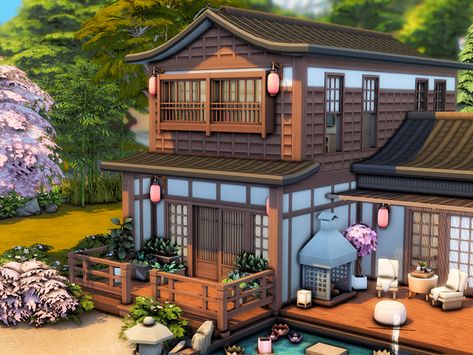 The Sims 4 Houses Ideas Japanese, Traditional Japanese House Sims 4, Japanese Home Sims 4, Sims 4 Chinese House, Sims 4 Japanese House Cc, Sims4 Japanese House, Ts4 Japanese House, Japan Cc Sims 4, Sims 4 Cc Lots Houses Patreon