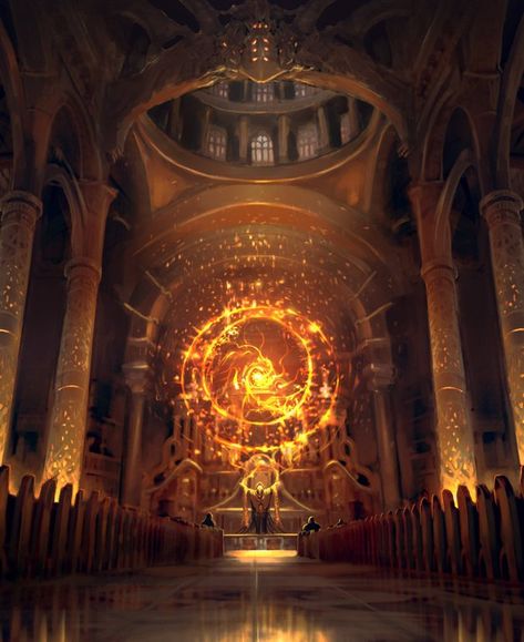 https://www.reddit.com/r/ImaginaryInteriors/comments/a4m9tc/church_incantation_by_micha%C3%ABl_fabre/ Scifi Temple, Fey Wild, Blue Texture Background, Church Aesthetic, Concept Art Tutorial, Fantasy Background, Medieval World, Temple Art, Landscape Concept