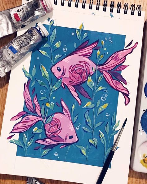 АКВАРЕЛЬ🔹WATERCOLOR paintings on Instagram: “Terrific artworks! 1 or 2? 🔻🔻🔻 💡 I can help you increase the number of your followers 🚀 attract new customers 💰 and get more money from…” Posca Art, Gouache Illustrations, Soyut Sanat Tabloları, Gouache Art, Small Canvas Art, Arte Sketchbook, Diy Canvas Art Painting, Mini Canvas Art, Art Inspiration Painting