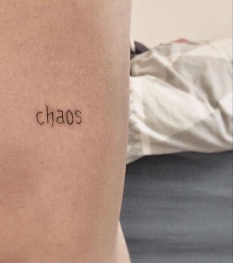 cute word tattoo - chos small tattoo Chaos Tattoo Words, Kent Tattoo, Imogen Adams, Ruthless Empire, Chaos Tattoo, Book Shoot, Silver Queens, Royal Elite Series, Book Couples