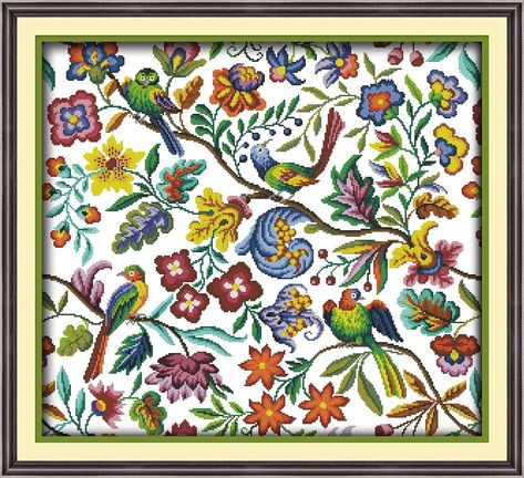 Stamped Cross Stitch, Dmc Cross Stitch, Tapestry Kits, Needlework Crafts, Diy Cross, Cross Stitch Bird, Diy Stamp, Vintage Cross Stitches, Diy Cross Stitch