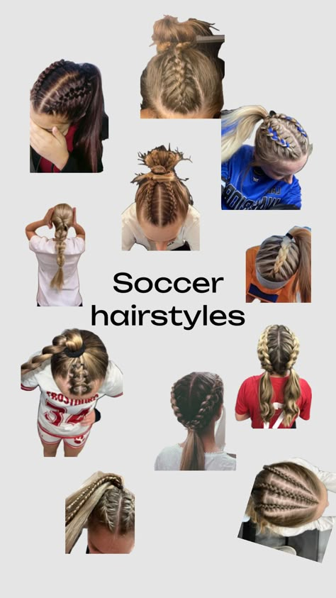 Soccer Girl Hairstyles, Football Hairstyles, Cute Sporty Hairstyles, Football Hair, Soccer Hairstyles, Volleyball Hair, Soccer Hair, Track Hairstyles, Basketball Hairstyles