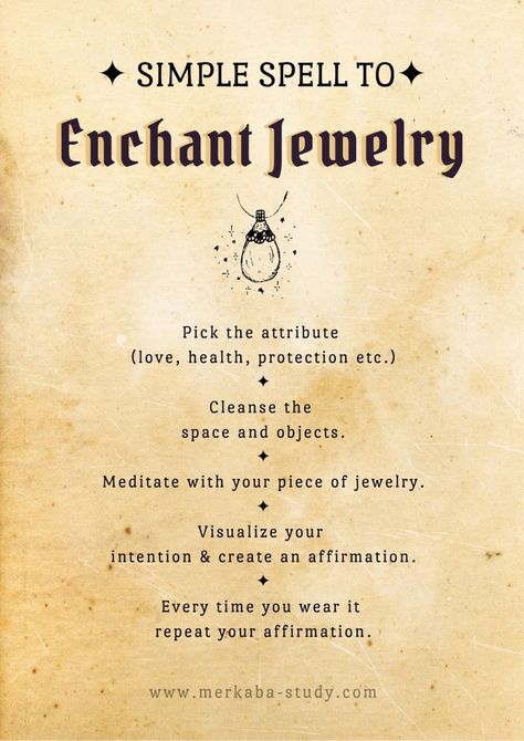 Enchant Jewelry, Witchy Space, Witchcraft Spells For Beginners, Spells For Beginners, Witch Rituals, Enchanted Jewelry, Wiccan Magic, Magic Spell Book, Witch Spirituality