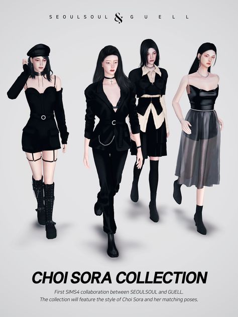 [Collaboration With GUELL] Choi Sora Collection #04 | seoulsoul on Patreon Sims 4 Cc Outfits Collection, Seoul Soul Sims 4 Cc, Sims 4 Parachute Pants, Acubi Sims 4 Cc, The Sims 4 Cc Korean Clothing, Sims 4 Kpop Cc Clothes, Sims 4 Cc Kpop Clothes, Sims Cc Patreon Clothes, Kpop Cc Sims 4