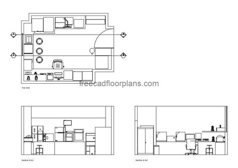 Microbiology Laboratory - Free CAD Drawings Laboratory Floor Plan, Microbiology Laboratory, Pool Houses Plans, House Plans Design, Floor Plans House, Rubber Floor Tiles, One Storey House, Swimming Pool House, 2 Bedroom House Plans