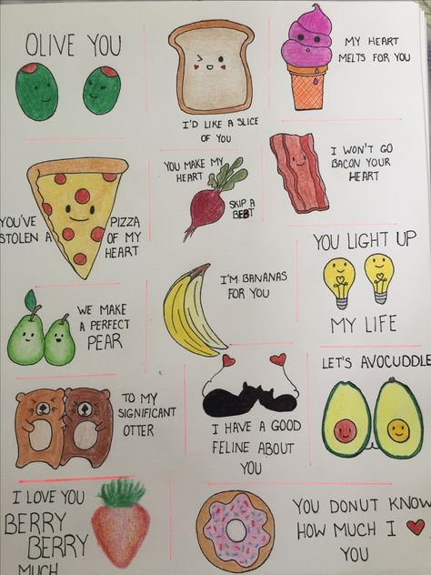 Valentine's Day Card Pun Ideas *These puns are not mine. I found them online.* Cute Valentines Notes For Friends, Valentine Day Lunch Ideas, Cute Valentine Card Ideas For Friends, Cute Valentines Card Ideas, Puny Valentine Cards, Valentines Card Drawing Ideas, Diy Valentines Cards Drawing, Cute Funny Valentines Cards, Funny Diy Valentines Cards