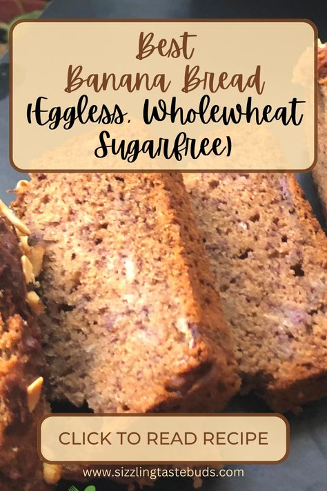 Wholewheat Banana Bread, Eggless Banana Bread Recipe, Apple Cinnamon Oatmeal Muffins, Eggless Banana Bread, Cinnamon Oatmeal Muffins, Eggless Muffins, Banana Coffee Cakes, Eggless Recipes, Homemade Pumpkin Puree